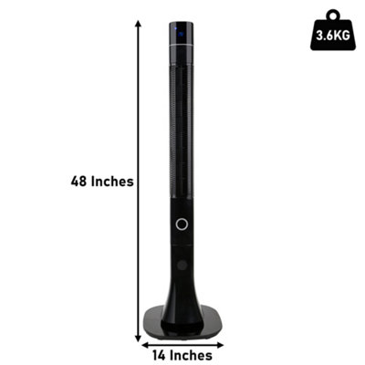 Mylek Tower Fan 48 Inch Cooling Cold Air Stand Fan Remote Control Oscillation and Timer Black - 4