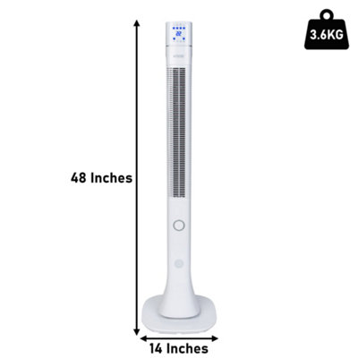 Mylek Tower Fan 48 Inch Cooling Cold Air Stand Fan Remote Control Oscillation and Timer White - 4