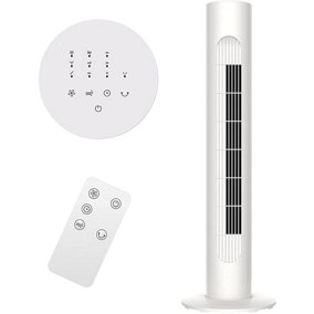 Mylek Tower Fan Cooling Cold Air Stand Fan Remote Control Oscillation and Timer White