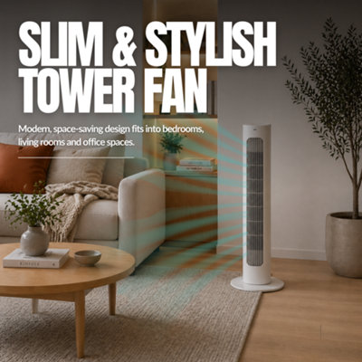 Mylek Tower Fan Cooling Cold Air Stand Fan Remote Control Oscillation ...