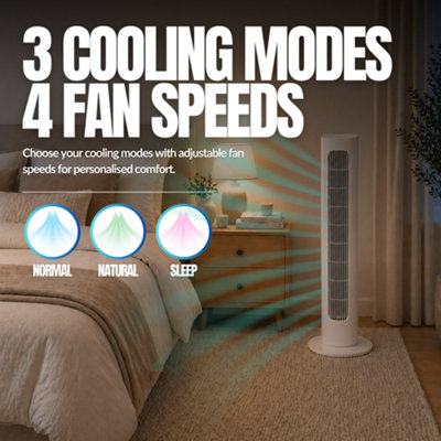 Mylek Tower Fan Cooling Cold Air Stand Fan Remote Control Oscillation ...