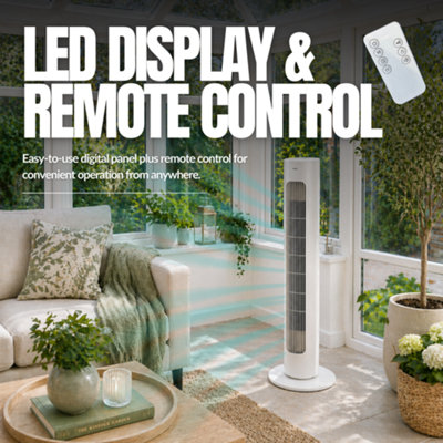 Mylek Tower Fan Cooling Cold Air Stand Fan Remote Control Oscillation ...