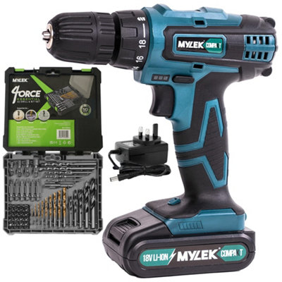 MYLEK VCB Cordless Drill with MYLEK 4ORCE 50 Piece Accessory Kit