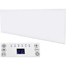 MYLEK Wall Mounted Slimline White Low Level Panel Heater 1000w Daily and Weekly Timer, Digital Thermostat