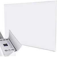 MYLEK Wall Mounted Slimline White Panel Heater 2000w Daily and Weekly Timer, Digital Thermostat