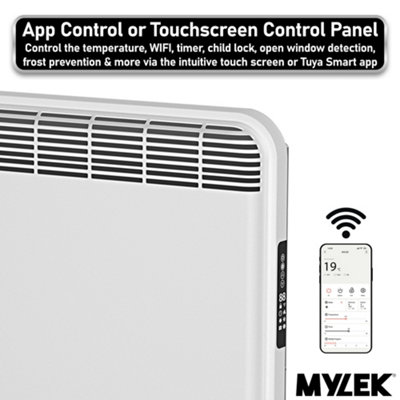 MYLEK WiFi Electric Panel Heater Radiator Smart Wall Mounted or ...
