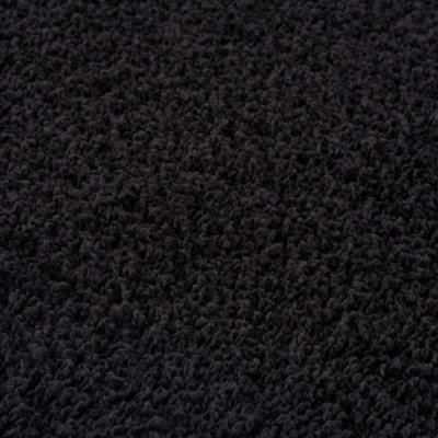 Myshaggy Collection Living Room Rugs Solid Design  Black