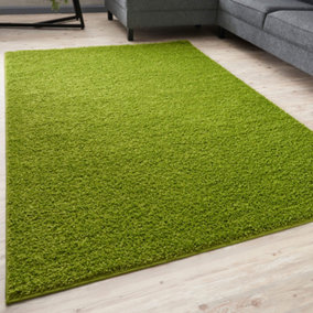 Myshaggy Collection Living Room Rugs Solid Design  Green