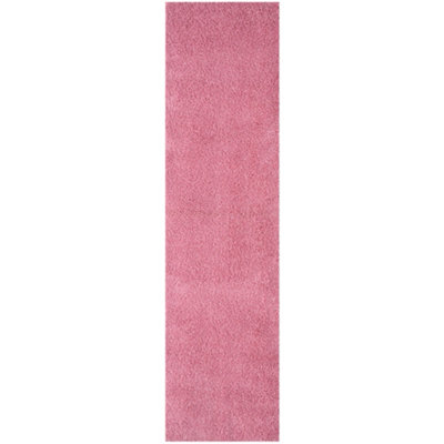 Myshaggy Collection Living Room Rugs Solid Design  Pink