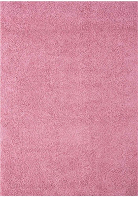 Myshaggy Collection Living Room Rugs Solid Design Pink