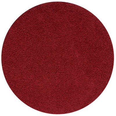 Myshaggy Collection Living Room Rugs Solid Design  Red