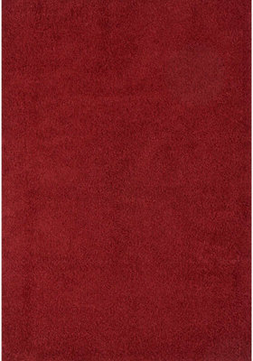 Myshaggy Collection Living Room Rugs Solid Design Red
