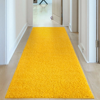 Myshaggy Collection Living Room Rugs Solid Design Yellow