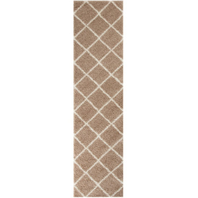 Myshaggy Collection Rugs Diamond Design in Beige  383 BI