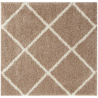 Myshaggy Collection Rugs Diamond Design in Beige  383 BI