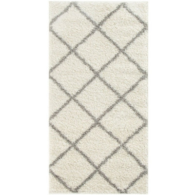 Myshaggy Collection Rugs Diamond Design in Ivory 383 IG