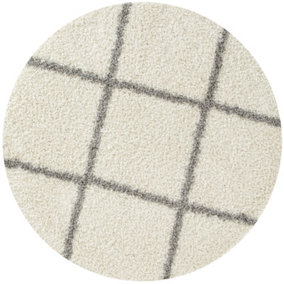 Myshaggy Collection Rugs Diamond Design in Ivory  383 IG