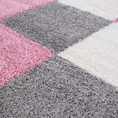 Myshaggy Collection Rugs Geometric Design  381 Pink