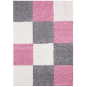 Myshaggy Collection Rugs Geometric Design  381 Pink