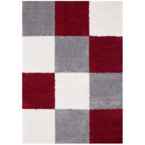 Myshaggy Collection Rugs Geometric Design  381 Red