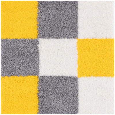 Myshaggy Collection Rugs Geometric Design  381 Yellow