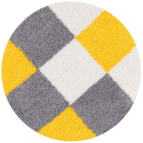Myshaggy Collection Rugs Geometric Design  381 Yellow