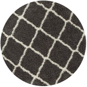 Myshaggy Collection Rugs Moroccan Design in Dark Grey  385D