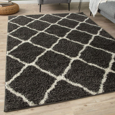 Myshaggy Collection Rugs Moroccan Design in Dark Grey  385D