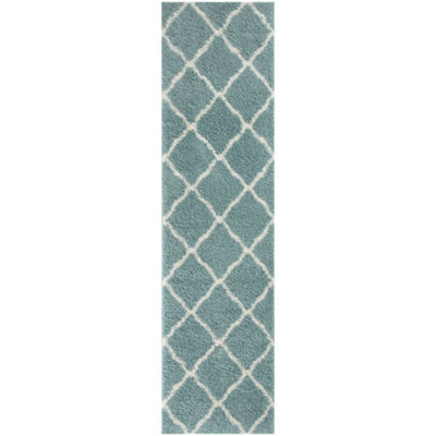 Myshaggy Collection Rugs Moroccan Design in Duck Egg Blue  385DB