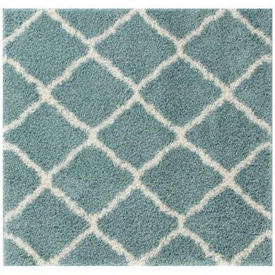 Myshaggy Collection Rugs Moroccan Design in Duck Egg Blue  385DB