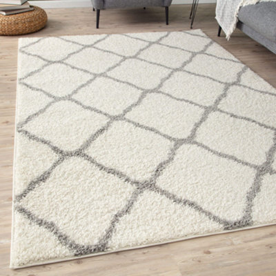 Myshaggy Collection Rugs Moroccan Design in Ivory 385 IG