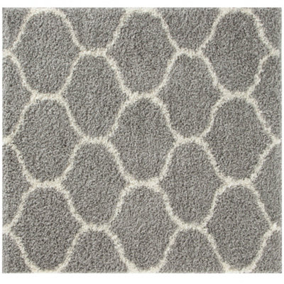 Myshaggy Collection Rugs Trellis Design in Grey 384 GI