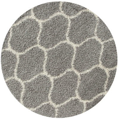 Myshaggy Collection Rugs Trellis Design in Grey 384 GI