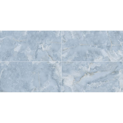 Mystic Aqua Blue Onyx Large Wall and Floor Tiles 300mm x 300mm SAMPLE