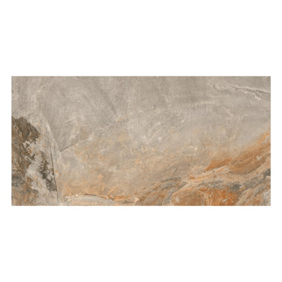 Mystic Matt Grey Stone Effect Porcelain Outdoor Tile - Pack of 1 - 4