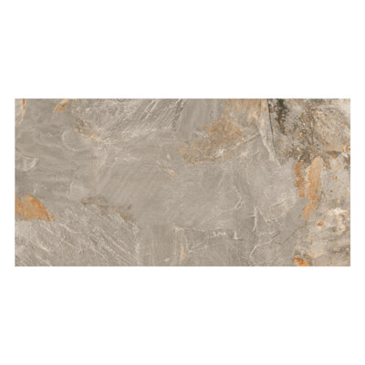 Mystic Matt Grey Stone Effect Porcelain Outdoor Tile - Pack of 1 - 5