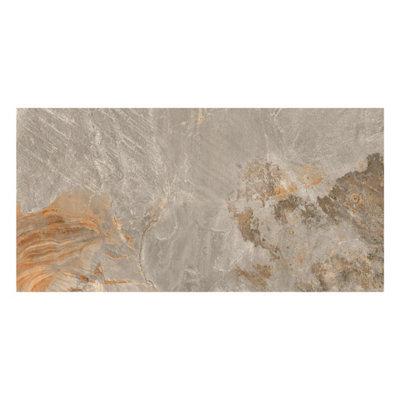Mystic Matt Grey Stone Effect Porcelain Outdoor Tile - Pack of 1 - 6