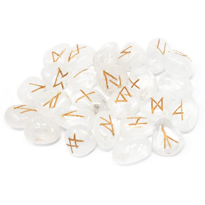 Mystical Rune Stone Set in Pouch - 25 Crystal Runes for Divination