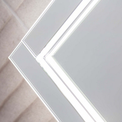Mythos LED Illuminated Bathroom Mirror with Demister, (H)600mm (W)800mm