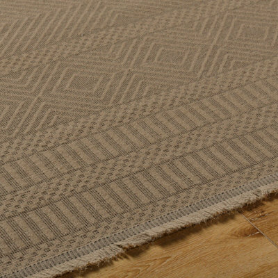 MYTHRI Cottage Tan Machine Washable Jute Area Rug 118 x 170 cm
