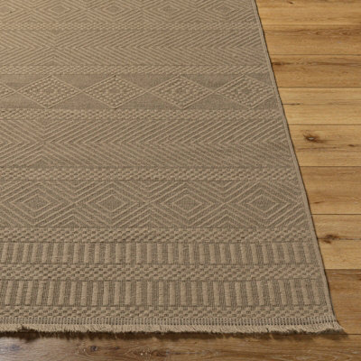 MYTHRI Cottage Tan Machine Washable Jute Area Rug 118 x 170 cm