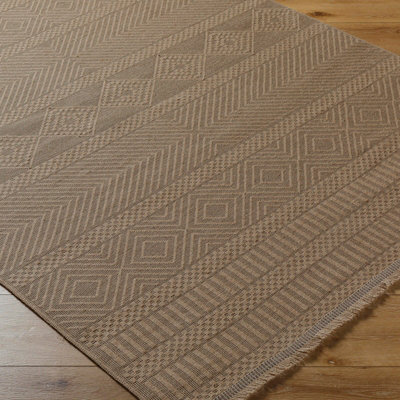 MYTHRI Cottage Tan Machine Washable Jute Area Rug 118 x 170 cm