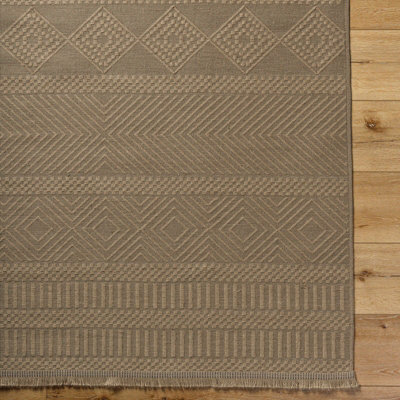 MYTHRI Cottage Tan Machine Washable Jute Area Rug 118 x 170 cm