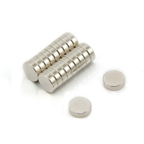 N35 Neodymium Disc Magnet - 10mm dia x 3mm thick - 1.7kg Pull (Pack of 20)