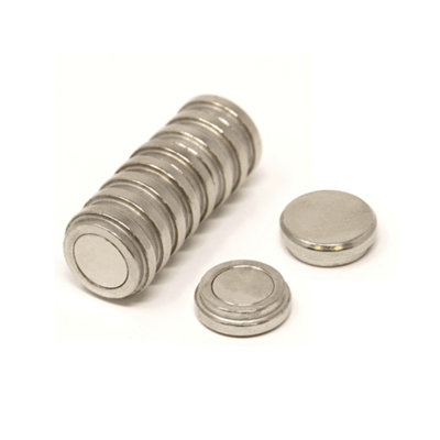 N35 Neodymium Top Hat Pot Magnet for Office, Fridge, Whiteboard, Refrigerator & DIY - 16mm x 5mm thick - 2.4kg Pull