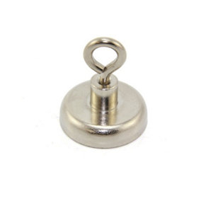 N42 Neodymium Clamping Magnet with M6 Eyebolt - 1-3/8 in. dia - 80.25lbs Pull