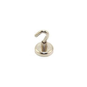 N42 Neodymium Clamping Magnet with M6 Hook - 1-3/8 in. dia - 80.25lbs Pull