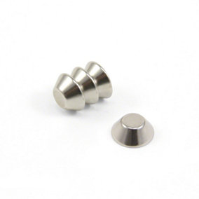N42 Neodymium Cone Magnet for Fridge, Office, Science, DIY, & Crafting - 15mm O.D. x 8mm I.D. x 6mm thick - 3.2kg Pull - Pack of 4
