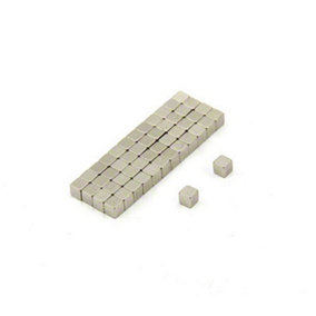 N42 Neodymium Cube Magnet - 3mm x 3mm x 3mm thick - 0.38kg Pull (Pack of 50)