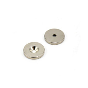 N42 Neodymium Magnet for Arts, Crafts and Model Making - 20mm Dia x 3mm Thick x 3.6mm Countersunk Hole - 4.5kg Pull - North